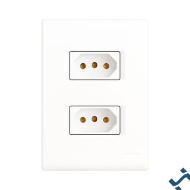 Imagem de Conjunto 4x2 com 2 Tomadas 2P+T 10 A 250 V Tramontina Liz Branco Cor:B