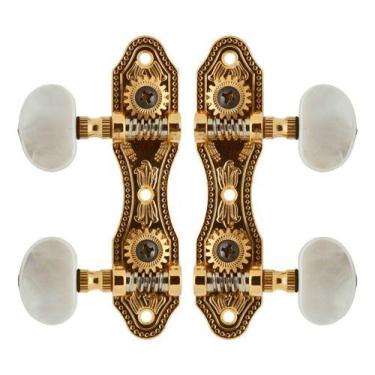 Imagem de Tarraxa De Cavaquinho Rozini Dourada Pino Grosso 18 Dentes Dourado