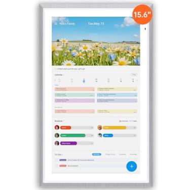 Imagem de Apolosign Calendário digital de 39.6 cm: planejador de parede inteligente de modo duplo, sem assinatura, instale aplicativos, sincronize calendários, tela eletrônica sensível ao toque interativa para