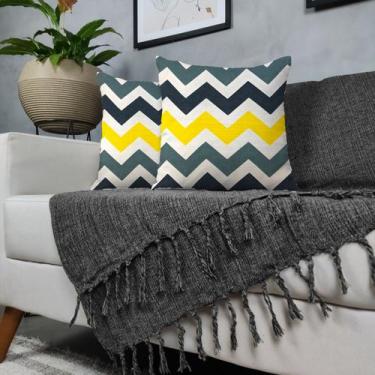 Imagem de Kit Manta Para Sofá Cinza Mesclado + 2 Capas De Almofada Com Zíper Cor
