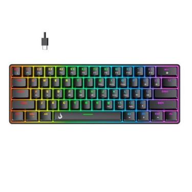 Imagem de Teclado Mecânico Gamer Rise Mode GM1 RGB Switch Outemu Blue Preto - RM
