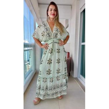Imagem de Vestido Longo Indiano Lurex Luxo Boho Chic c/ Forro-cod.115 - Aleci Fa