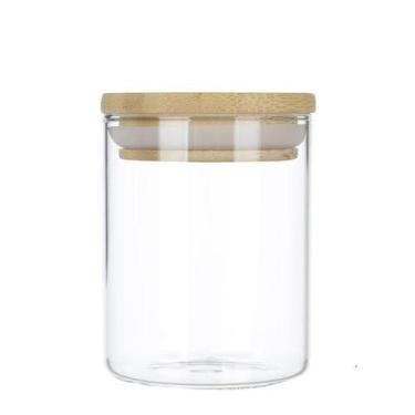 Imagem de POTE VIDRO BOROSSILICATO 170ml TAMPA DE BAMBU - Flor Arte