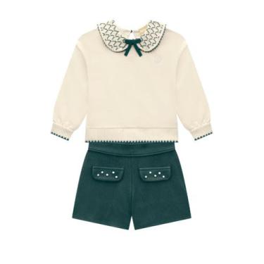 Imagem de Conjunto Menina Blusa Moletom e Short Gorgurinho Milon, Bege whey, Ver