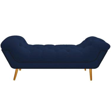 Imagem de Calçadeira Estofada 195Cm King Size Suede Azul Marinho