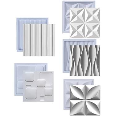 Imagem de Kit Formas de Gesso 3D e Cimento ABS Molde pra Revestimento de Parede FDG Painel Decorativo