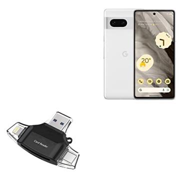 Imagem de Dispositivo inteligente BoxWave compatível com Google Pixel 7 Pro (Smart Gadget da BoxWave) – Leitor de cartão SD AllReader, leitor de cartão micro SD SD SD USB compacto para Google Pixel 7 Pro – Preto intenso