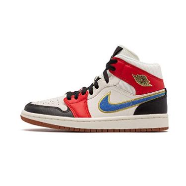 Imagem de Nike Jordan sapatos femininos Air Jordan 1 Mid SE Light Club CW1140-100, Vela/foto azul-chile vermelho, 11