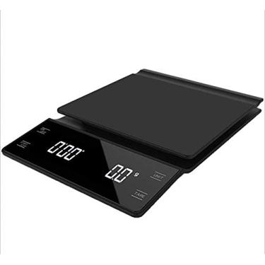 Imagem de balança de cozinha digital com cronômetro, balança de café profissional com função de cronômetro de tara balança de cozinha de 3kg / 0,1g para restaurante