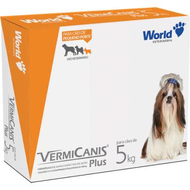 Imagem de Vermífugo World Veterinária VermiCanis Plus para Cães de 5 Kg - 4 Comprimidos