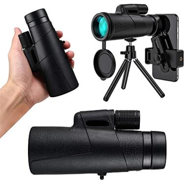 Imagem de atualizar o telescópio monocular 12x50 de alta definição, BAK4 Prisma à prova d'água monóculo à prova de embaçamento com suporte para smartphone e tripé para observação de pássaros, acampamento e observação