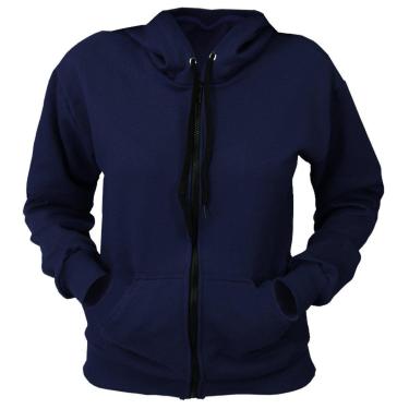 Imagem de Blusa Moletom Com Ziper Infantil Juvenil Azul Marinho-Unissex