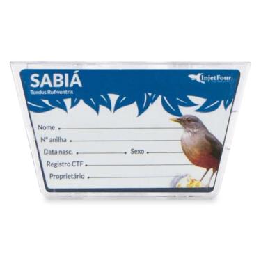 Imagem de Porta Nome Sabiá Acrílico Ficha Crachá Identificação Marcação Criador Macho Fêmea Criação Placa Identificação Plaquinha Personalizada