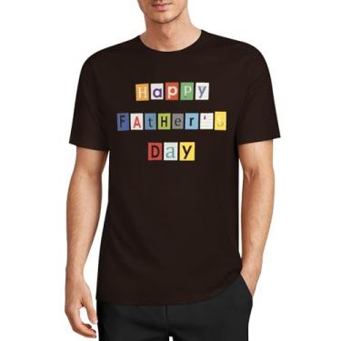 Imagem de CHAIKEN&CAPONE Camiseta 100% algodão para o Dia dos Pais, um presente premium para Dear Dad, Marrom escuro, P