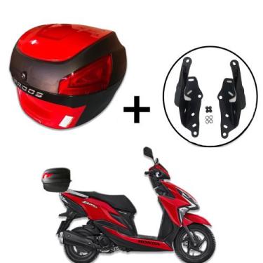Imagem de Bauleto Awa Proos 29 litros + Suporte Baú Honda Elite 125, Vermelho