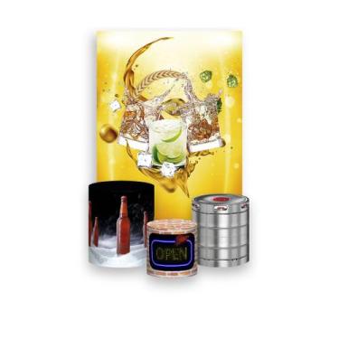 Imagem de Painel De Festa Vertical 1,50 x 2,20 + Trio De Capas Cilindro - Boteco