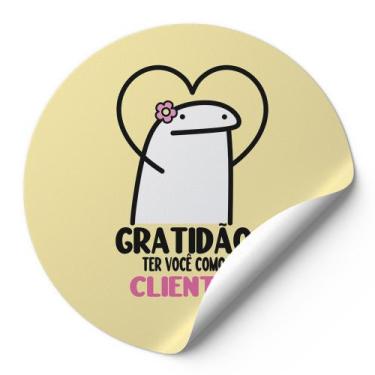 Imagem de 120 Etiquetas Adesivos Redondos Gratidão Ter Você Como Cliente Meme Be