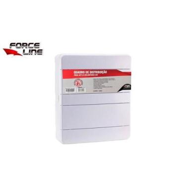 Imagem de Quadro Distribuição Sobrepor Forceline Branca 24 Disjuntor Din
