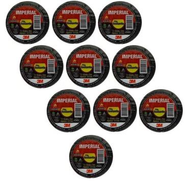 Imagem de Fita Isolante 18mm X 20metros Imperial kit com 10 unidades 3M