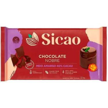 Imagem de Barra de Chocolate Sicao Barry Callebaut Meio Amargo 2,1kg