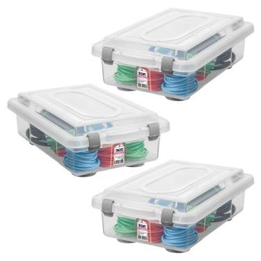 Imagem de Kit 3 Organizador Plástico 2,30 Litros Jogo 3 Caixa Organizadora Conju