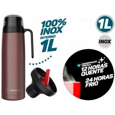 Imagem de Garrafa Termica R-evolution Rolha Dupla Ação 1l Bronze - TERMOLAR