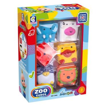 Imagem de Brinquedo Looloo Kids Zoo Cubos Em Vinil Para Bebês - Cotiplás