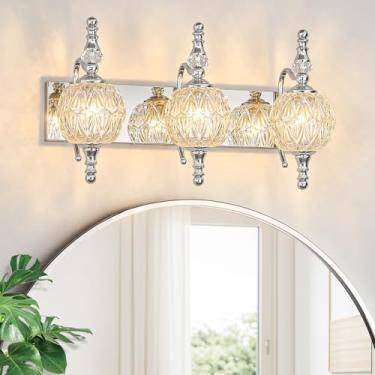 Imagem de LBSQJ Luminárias De Penteadeira Modernas - Luminária Parede Regulável 20,07", Luzes Banheiro Sobre Espelho, Acabamento Cromado Galvanizado, Para Maquiagem, Pia Dupla E Banheiros Pequenos