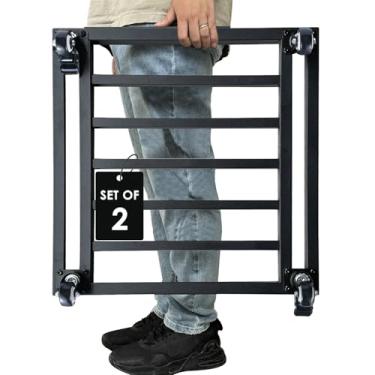 Imagem de Hongsane Suporte Para Plantas De 22" Com Rodas Resistentes, Grandes Metal, Quadrado Rodízios Giratórios 360°, Carrinho Plantas, Pacote 2 Vasos