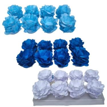 Imagem de Forminhas para Doces Finos, 120 Unidades, para Festas, Casamento e Aniversário (Azul claro/Azul Royal/Branco)