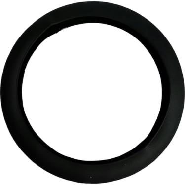 Imagem de Capa universal para volante de carro, silicone preto, design antiderrapante, textura de couro