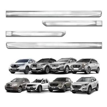 Imagem de Friso Lateral Tucson 2010 2011 2012 2013 Kit Robust 3D Cromado Espelha