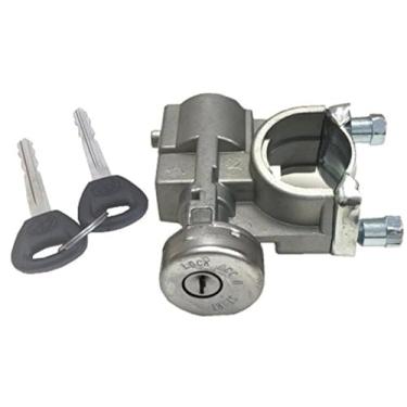 Imagem de Well Auto Interruptor de ignição com cilindro de bloqueio, 3 posições, prata, operação automática, compatível com Mazda B2000, B2200, B2600 1986-1989; números de peça US-681, US681, UB3976290, UB39-76