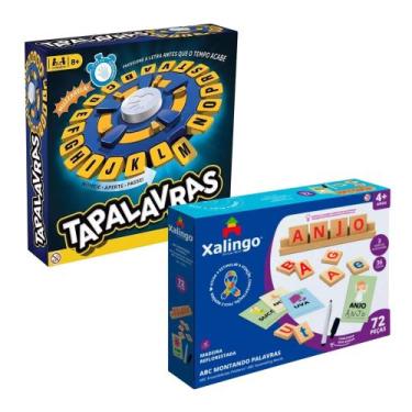 Imagem de Kit Educativo Infantil Jogo ABC Montando Palavras II e Jogo Tapalavras