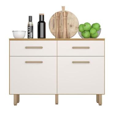 Imagem de Balcão Cozinha Maia com Tampo 2 portas e 2 Gaveta 120 cm - Poliman, Fr