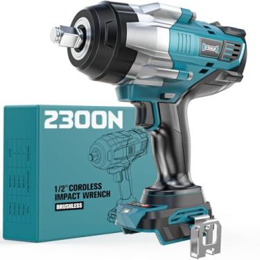 Imagem de DIYtoolifz Chave De Impacto Sem Fio De 1/2 Polegada Para Bateria Makita De 18 V, Pistola De Impacto Elétrica Sem Escova De 1400 Pés-Lbs (2000 N.M), Chave De Impacto De Alto Torque Com Luz De Trabalh