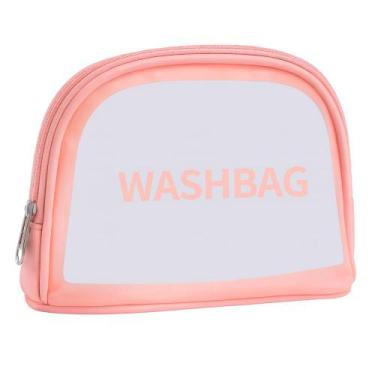 Imagem de Necessaire Transparente Viagem PVC Compacta Maquiagem Resistente e Uni