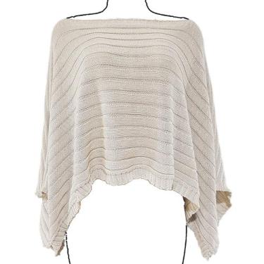 Imagem de Poncho Feminino Boho de Tricô Katlen Tricot  Capa Manta Estilo Boho Ch