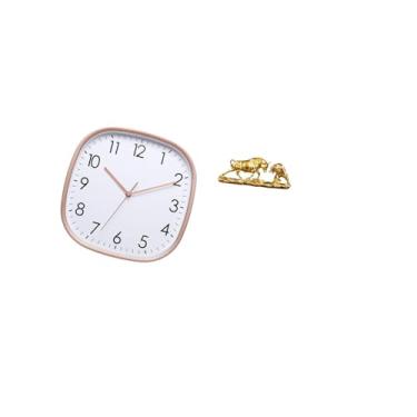 Imagem de Fenteer Relógio de Parede Digital Vintage com Estatueta de Touro E Urso, Arte Moderna, Baixo Ruído, Fazenda, Academia, Sala de Jantar, Escultura, Decoração de