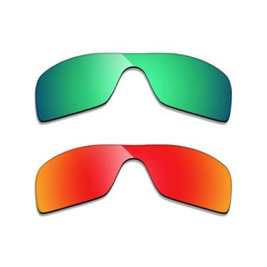 Imagem de Alphax 2 pares de lentes polarizadas de substituição para óculos de sol Oakley Radar Plate OO9495D - vermelho + verde