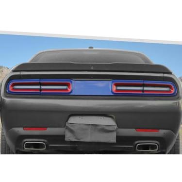 Imagem de Jimen Adequado para Dodge Challenger 2015-2023, 5 peças moldura de acabamento da tampa da luz traseira (azul)