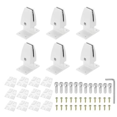 Imagem de PATIKIL 6 peças de clipes de divisória de mesa ajustáveis, grampos de suporte de proteção de espirros de alumínio em forma de T, clipes de divisão de mesa para escritórios, lojas, painel de