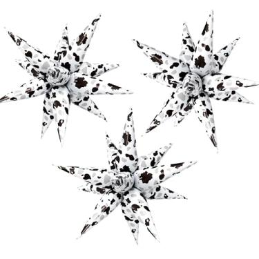 Imagem de 3 peças de vaca de 81 cm - conjunto de balões de folha de explosão com estampa de estrela - ideal para fazenda - temático, animal - temático e restaurante - festas temáticas