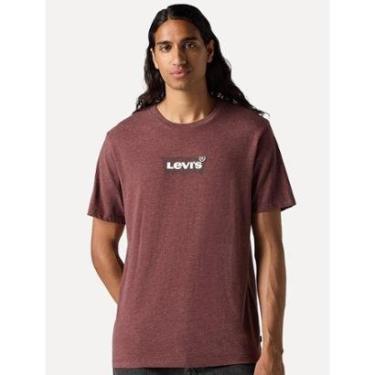 Imagem de Camiseta Levis Masculina Logo Pequeno Batwing Classic Vermelha Escura-Masculino