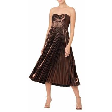 Imagem de ASTR The Label Vestido Ascella feminino, Marrom metálico, M