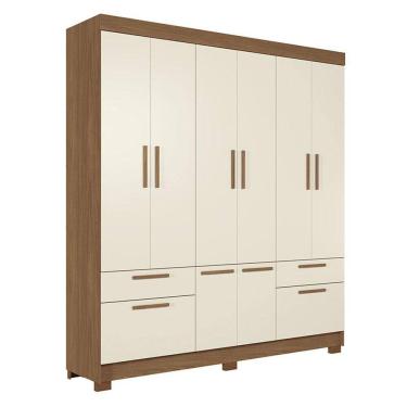 Imagem de Guarda Roupa Casal 8 Portas Curitiba Jatobá Areia - Santos Andirá