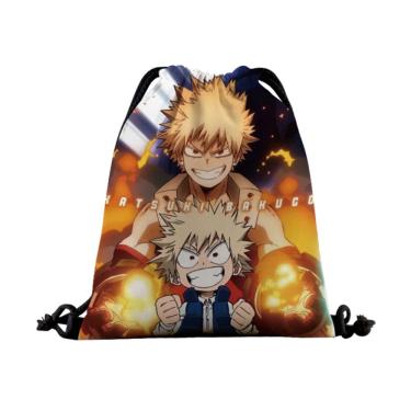 Imagem de Bolsa com cordão My Hero Academia Bakugou Katsuki Canvas 39x32cm