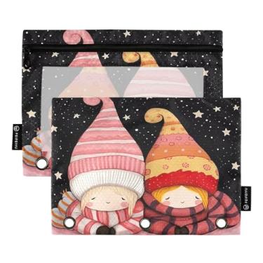 Imagem de Wassud Duas pastas de fichário para meninas com chapéus, pacote com 2, pastas de bolso com 3 furos, organizador de fichários para casa, escritório