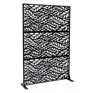 Imagem de Biombo Reto Folhas de Metal Interno/Externo 1,8x1,2mt Preto - Montar e