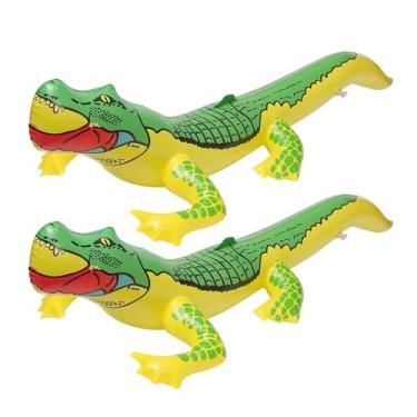 Imagem de Kit Brinquedos Infláveis Crocodilo e Jacaré em PVC para Piscina e Praia 2 Peças